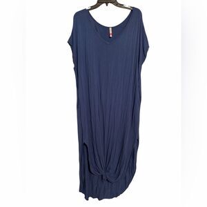 Royal Blue Oversized Knot-Front Maxi Dress – Women’s Large